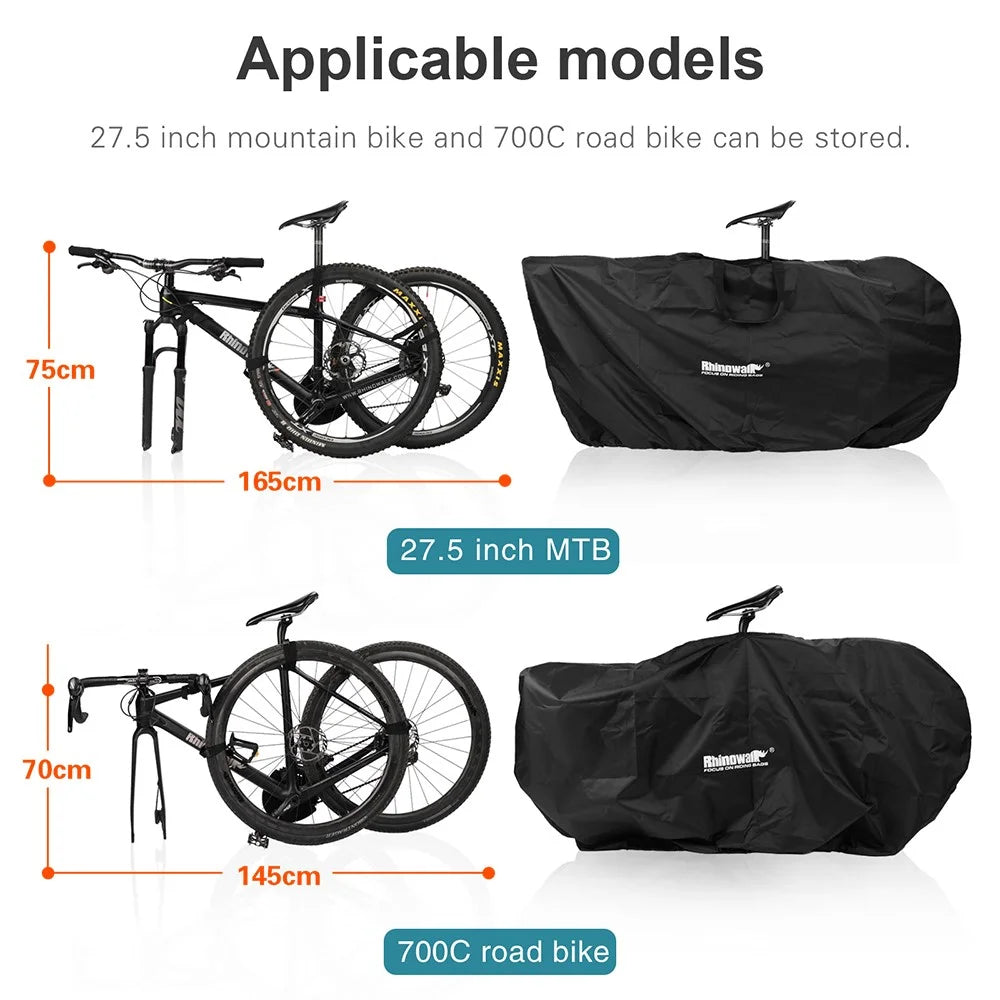 RHINOWALK RM262 Storage Bag for 27.5-inch MTB / 700C Road Bike Lightweight Carrying Pouch - 7