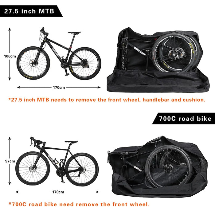 RHINOWALK RM263 27.5 inch Folding Bike Bag Bicycle Carry Bag Bike Transport Case - 4
