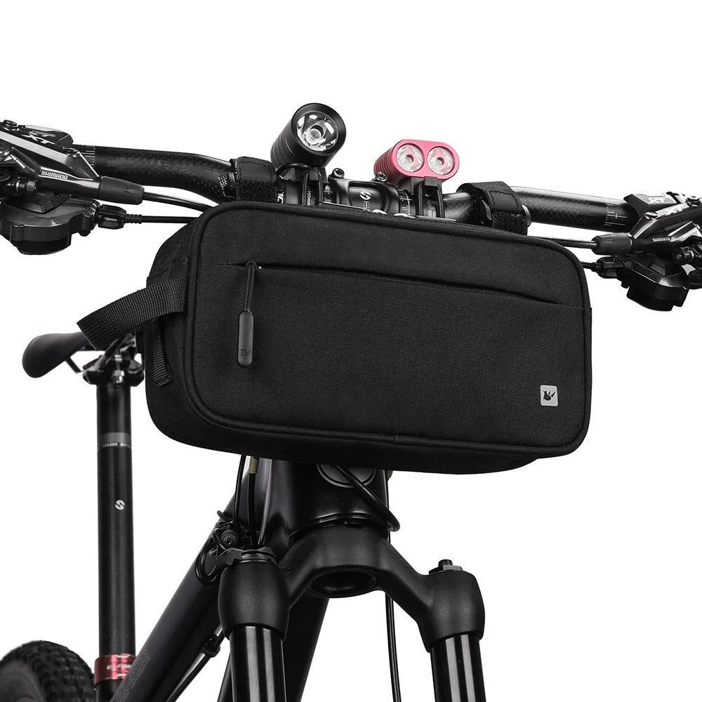 RHINOWALK X21921 Bike Front Bag Waterproof Road Bicycle Frame Bag with Shoulder Strap - Black / Standard Version - 4