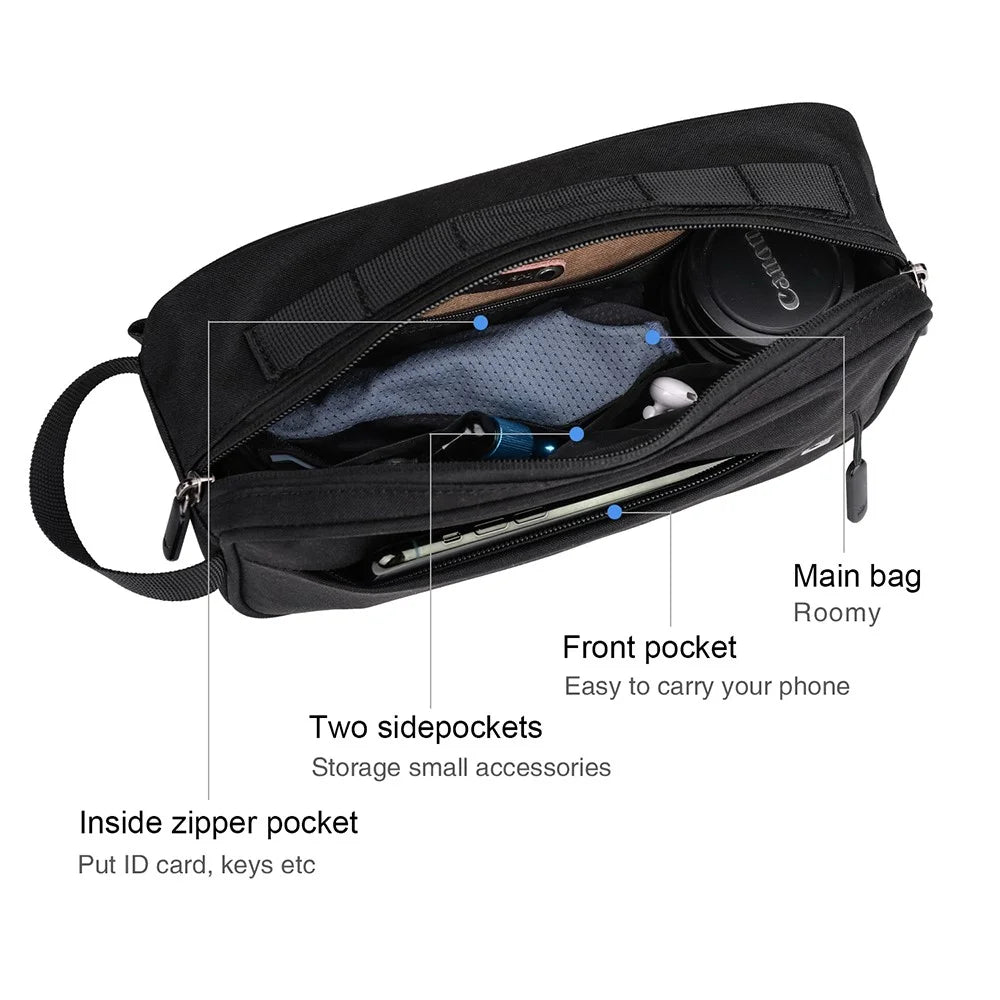 RHINOWALK X21921 Bike Front Bag Waterproof Road Bicycle Frame Bag with Shoulder Strap - Black / Standard Version - 7