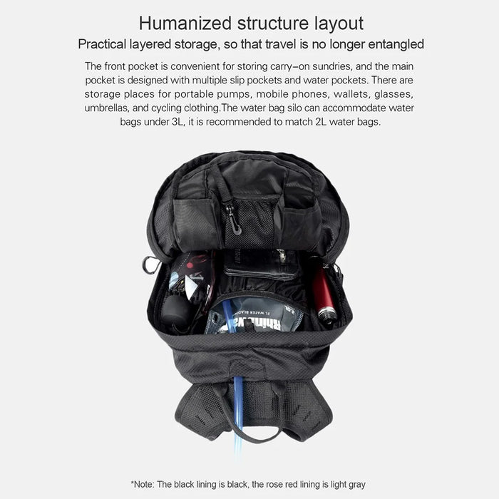 RHINOWALK X20801 20L Cycling Backpack Lightweight Outdoor Climbing Hiking Water-Repellent Backpack - Black - 4