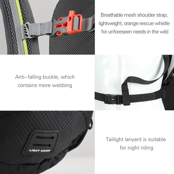 RHINOWALK X20801 20L Cycling Backpack Lightweight Outdoor Climbing Hiking Water-Repellent Backpack - Black - 7