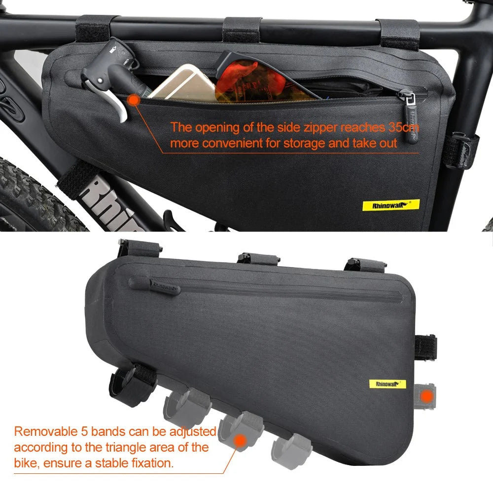 RHINOWALK X20654 Bike Triangle Tube Bag MTB Frame Bag TPU+Polyester Cycling Pouch - 7
