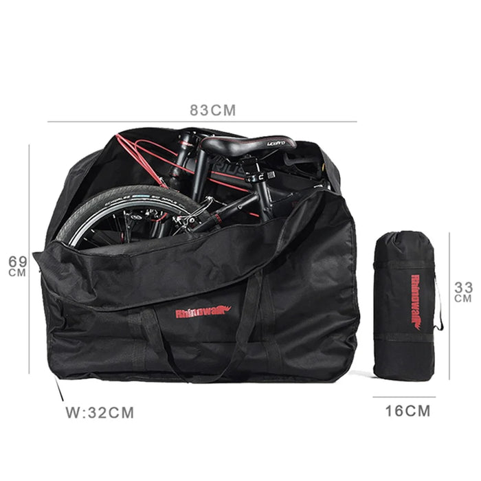 RHINOWALK Carrying Bag for 20-22 Inch Folding Bike Storage Pouch with Small Bag - Black - 6