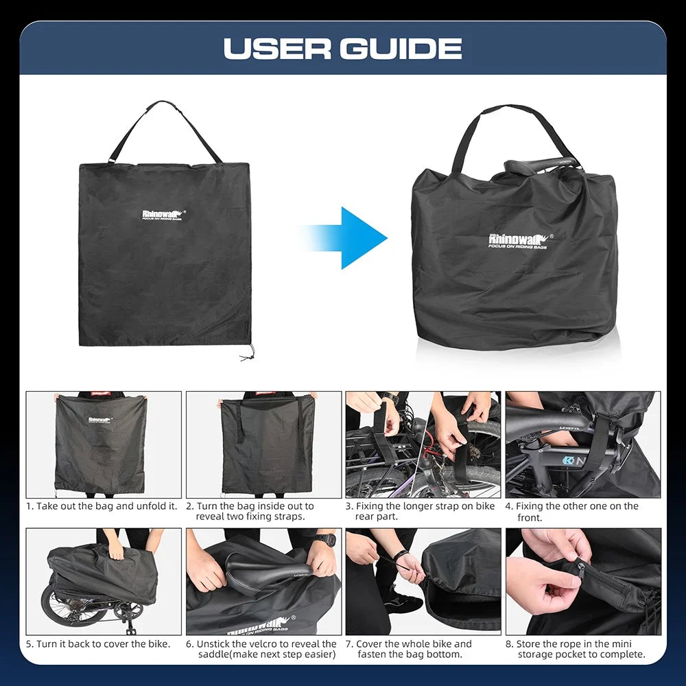 RHINOWALK RF204 Folding Bike Bag 20-Inch Bicycle Carrying Case Polyester MTB Transport Bag - 4