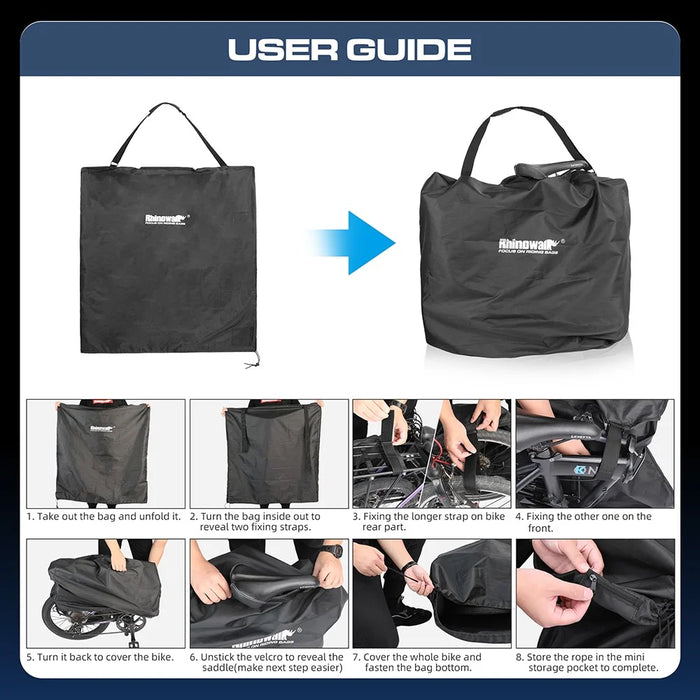 RHINOWALK RF204 Folding Bike Bag 20-Inch Bicycle Carrying Case Polyester MTB Transport Bag - 4
