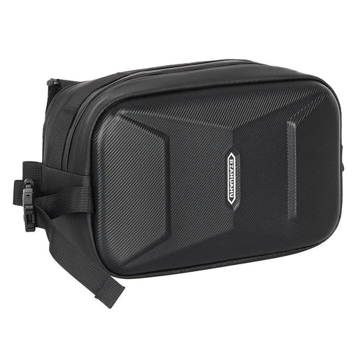 RZAHUAHU 591 3L Hard Shell Bicycle Handlebar Bag Waterproof PU Bike Front Bag - Black - 1