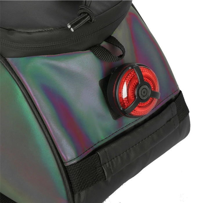 YA594 Polyester+PU Leather Bicycle Rear Rack Storage Bag Waterproof Bike Tail Pack - Black+Colorful - 7