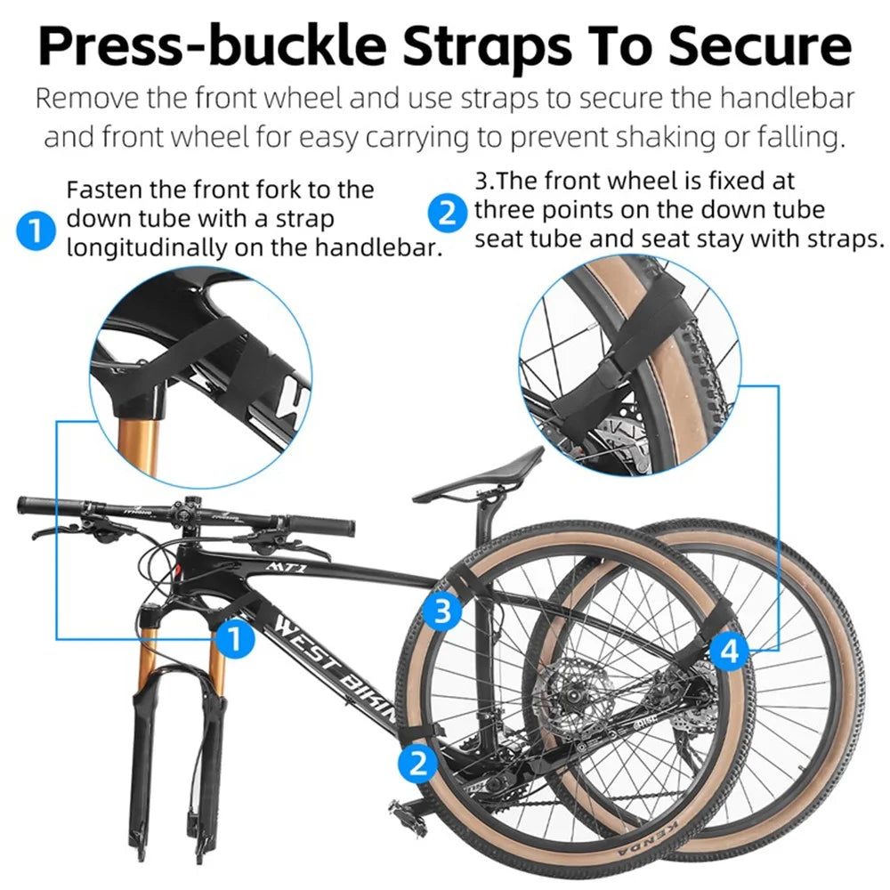 WEST BIKING YP0719366 420D PU 27.5-Inch 700C Road Bike Carrying Bag MTB Bicycle Transport Bag - 6