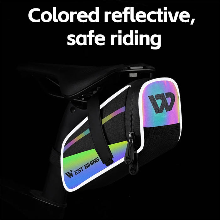 WEST BIKING YP0707358 Bike Rear Saddle Bag Colorful Reflective Bicycle Tail Storage Bag - 2