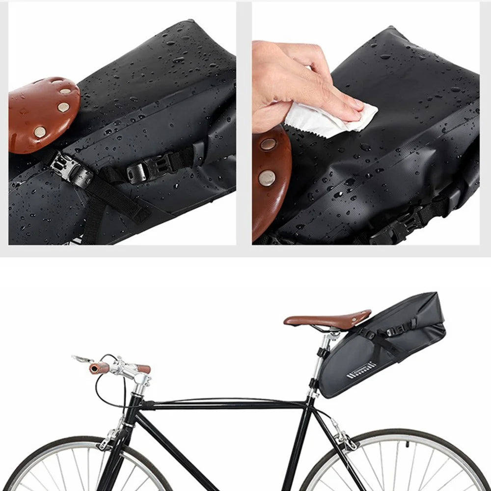 RZAHUAHU YA397-2 15L Large Capacity Bicycle Rear Bag Waterproof Cycling Storage Bag - Black - 5