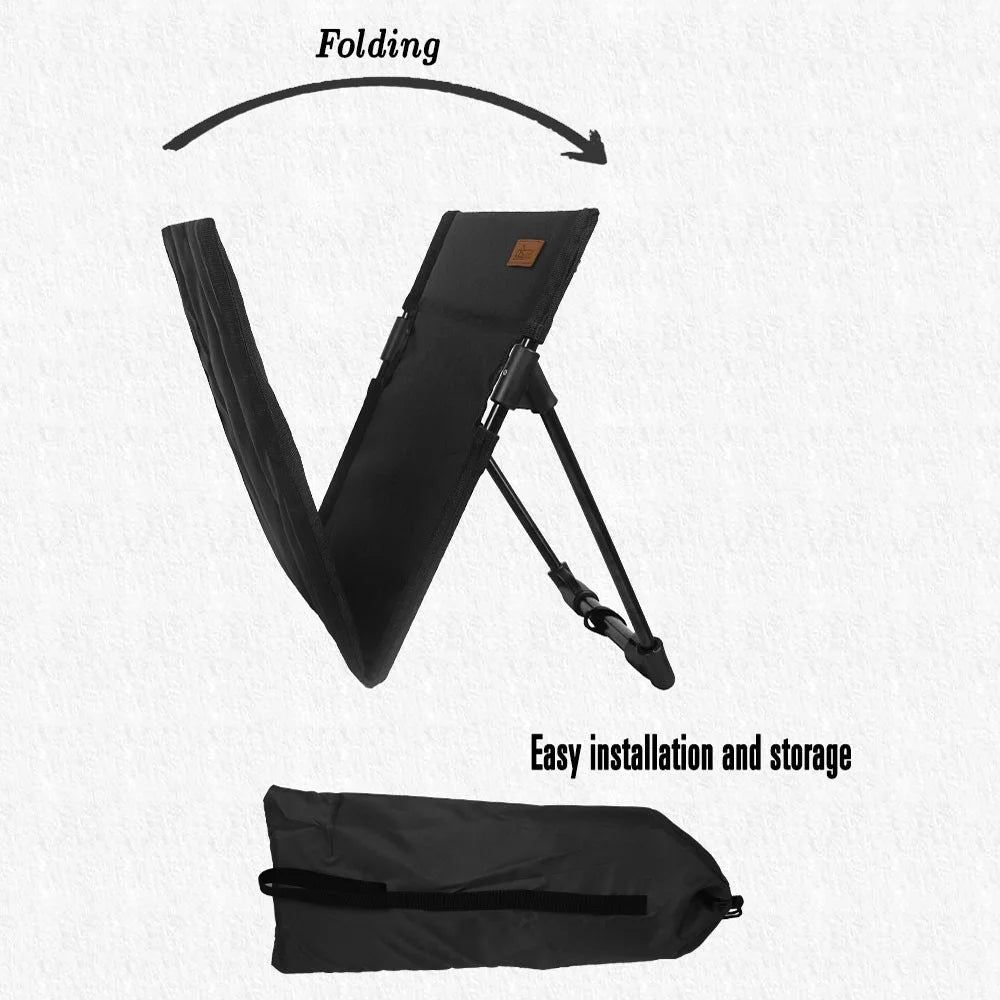 CLS Folding Camping Picnic Chairs Seat Mat Stadium Seating with Storage Pouch - Black - 2