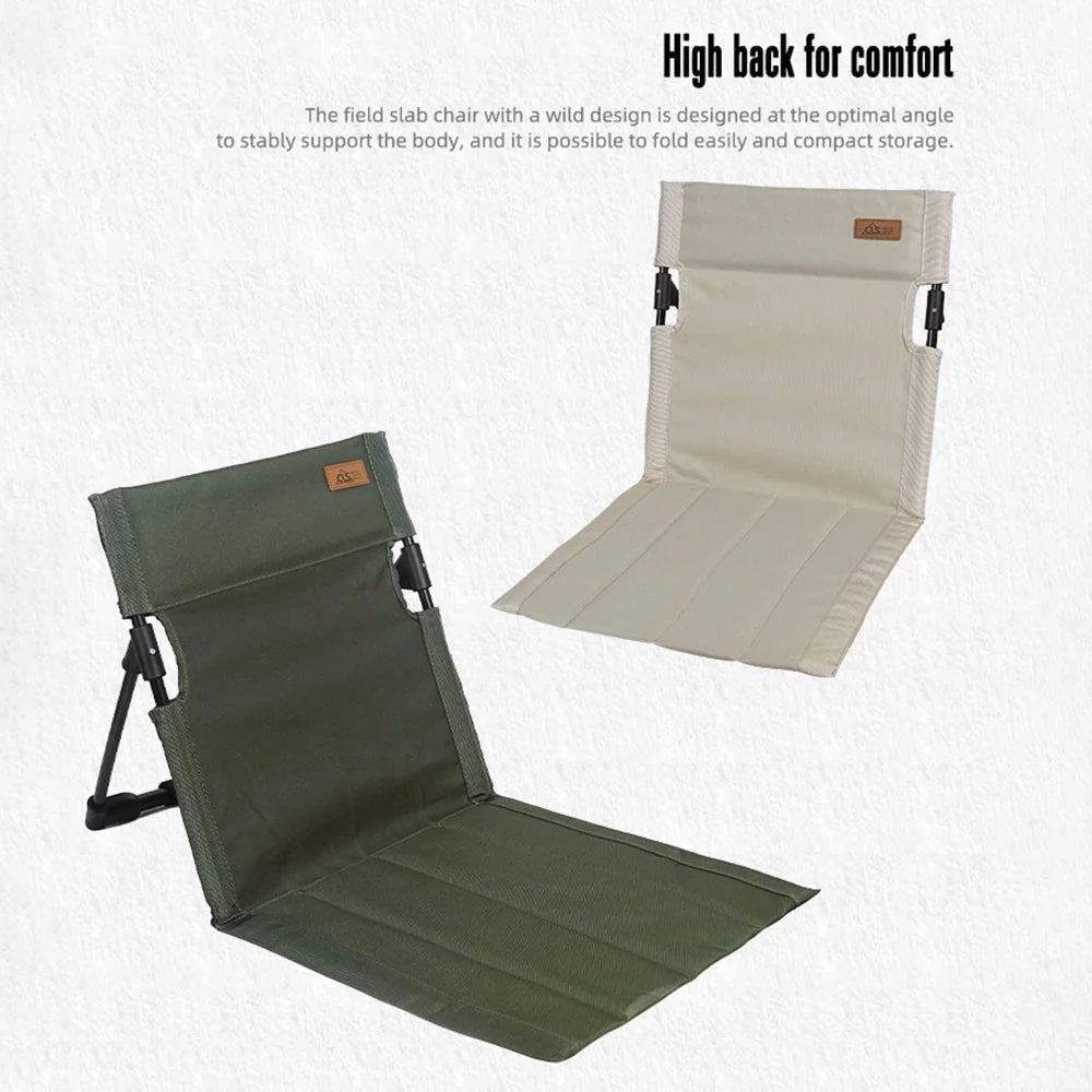 CLS Folding Camping Picnic Chairs Seat Mat Stadium Seating with Storage Pouch - Black - 4