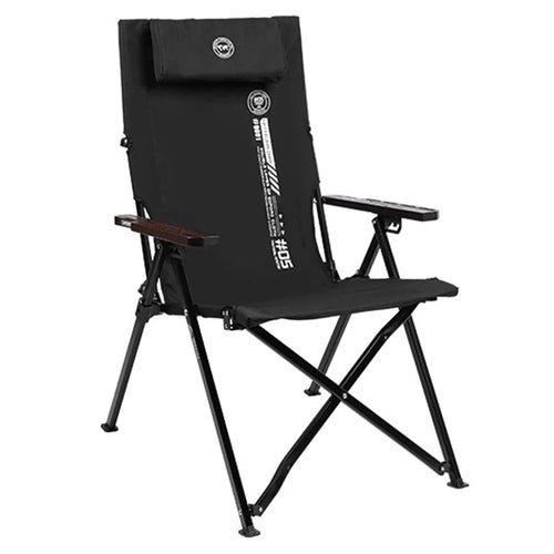 SHINETRIP A507 4 Level Adjustable Recliner Outdoor Camping Folding Chair with Detachable Headrest - Black - 1