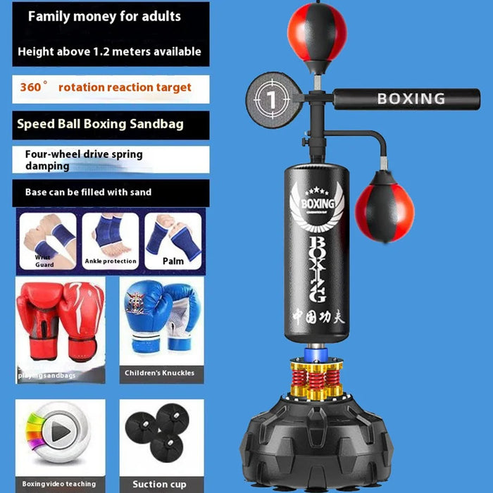 Boxing Reflex Target PU Leather Punching Bag Kids Adults Speed Ball Rotating Training Equipment - 2