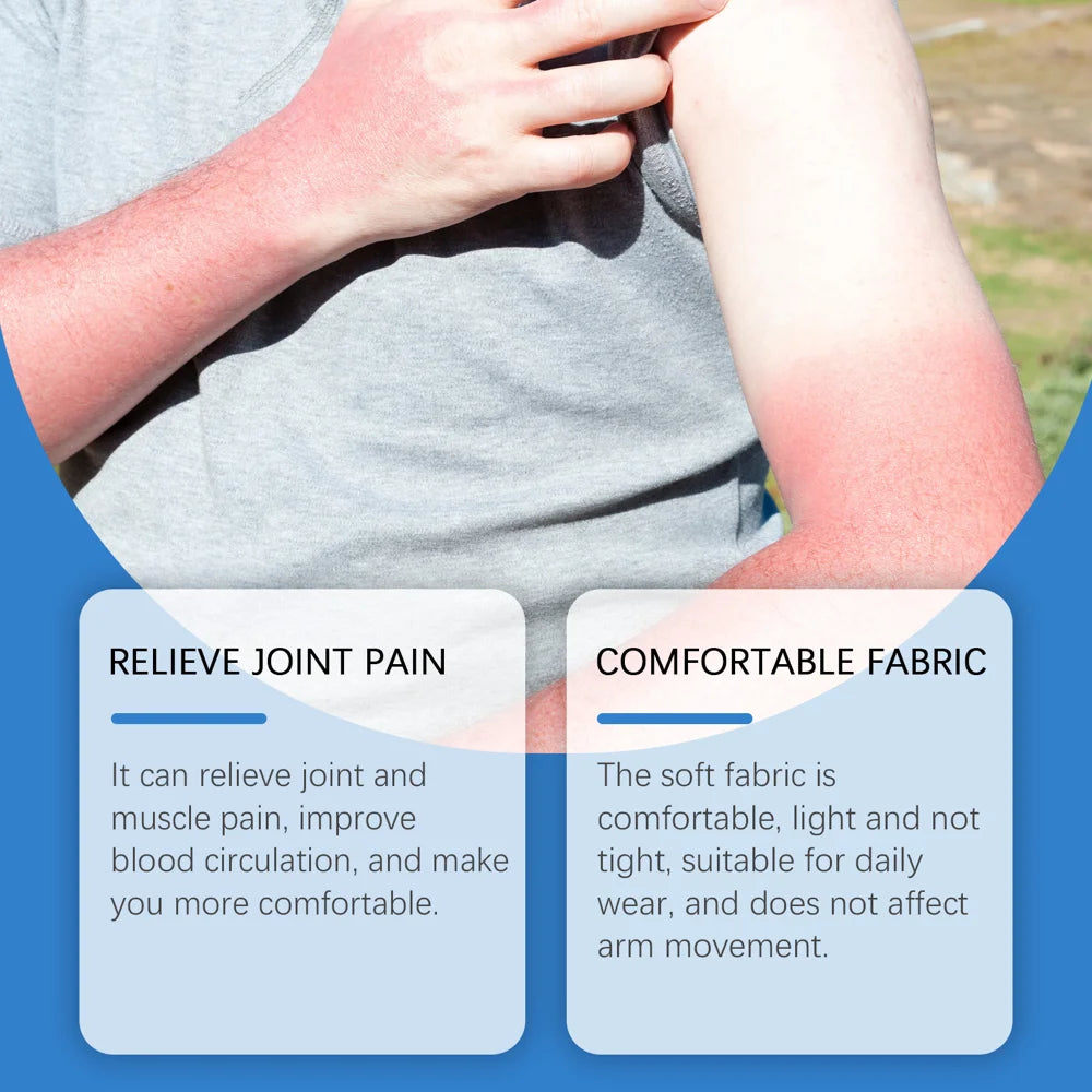 HOUKEA 1 Pair Cooling Compression Arm Sleeve Nylon Breathable Joint Pain Relief for Sports - 5