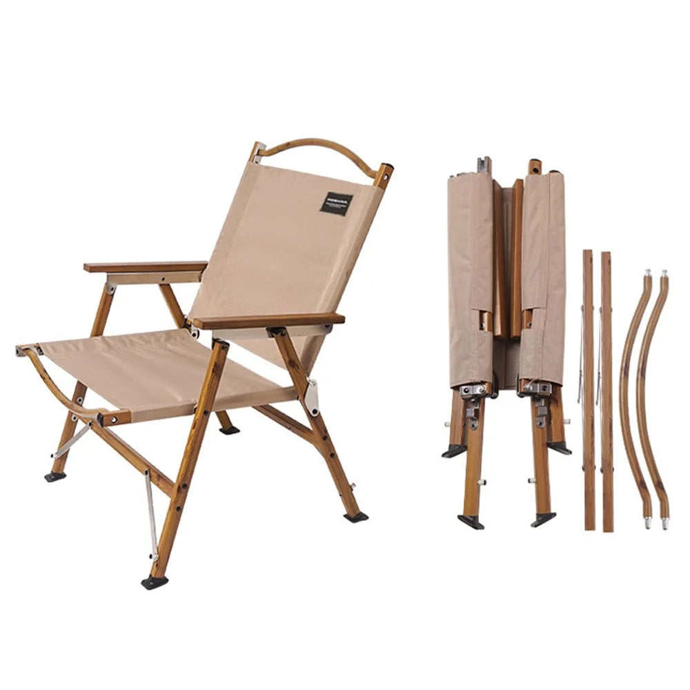 NOBANA Folding Camping Backpacking Chair Portable Folding Chair for Outdoor Beach Picnic Fishing - Khaki - 1