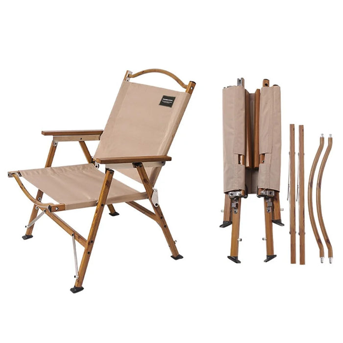 NOBANA Folding Camping Backpacking Chair Portable Folding Chair for Outdoor Beach Picnic Fishing - Khaki - 1