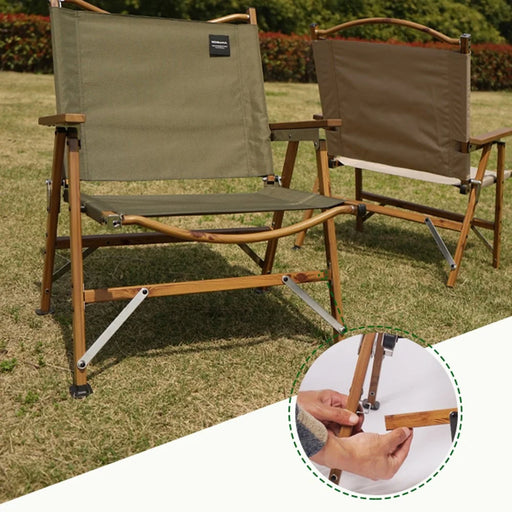 NOBANA Folding Camping Backpacking Chair Portable Folding Chair for Outdoor Beach Picnic Fishing - Khaki - 2
