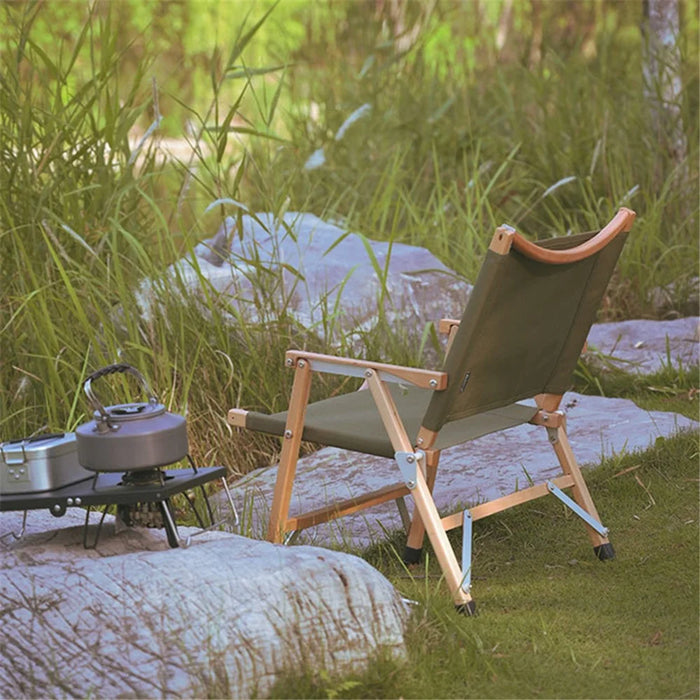 SHINETRIP A375 Camping Portable Folding Beech Wood Chair Beach Chair Outdoor Chair for Hiking Traveling - Green - 2