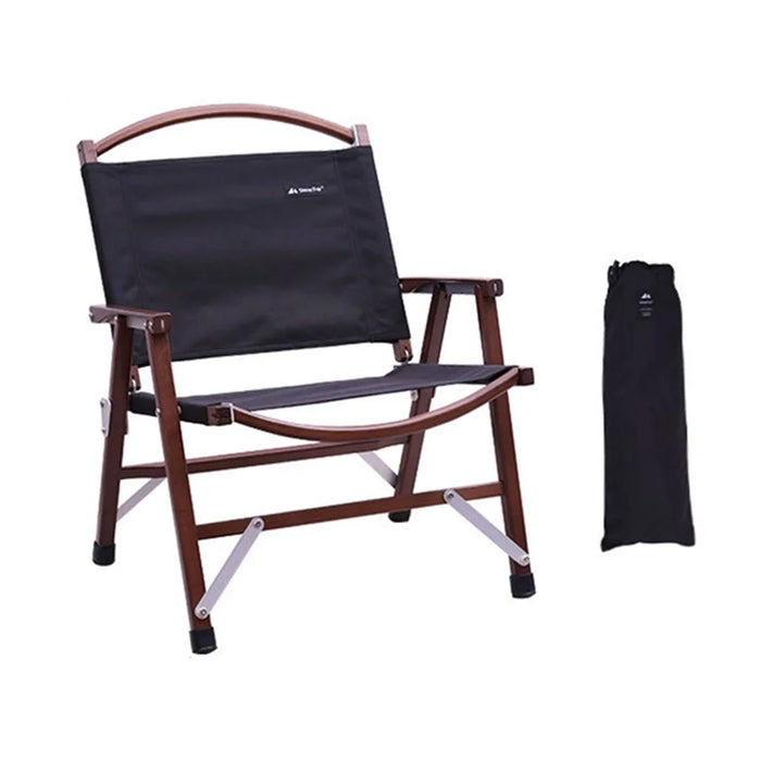 SHINETRIP A375 Outdoor Portable Wooden Beach Chair Black Walnut Camping Folding Chair - Black - 1