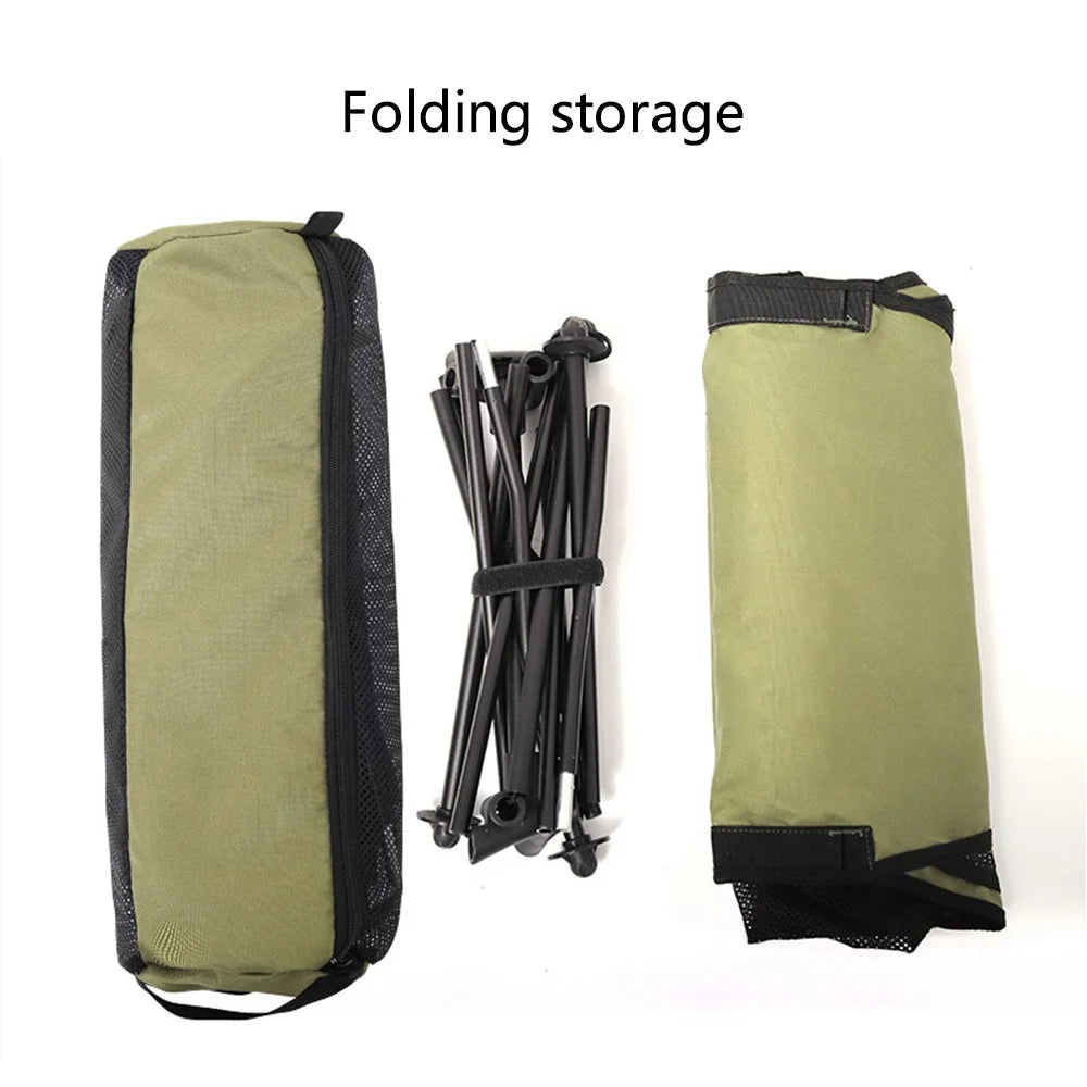 HALIN Portable Foldable Chair Aluminum Alloy Pole 600D Oxford Cloth Camping Fishing Chair - Army Green - 5