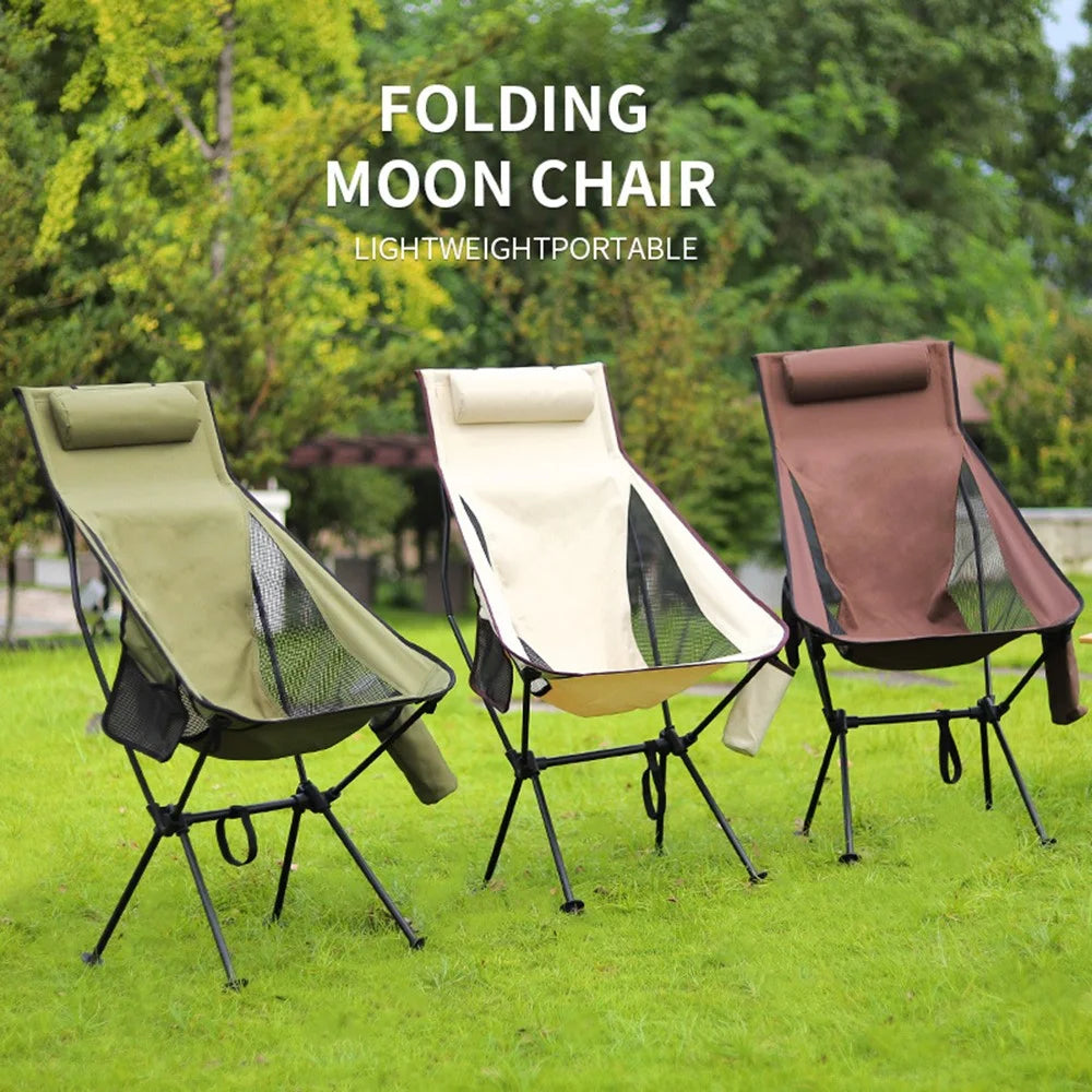 HALIN Portable Foldable Chair Aluminum Alloy Pole 600D Oxford Cloth Camping Fishing Chair - Army Green - 7