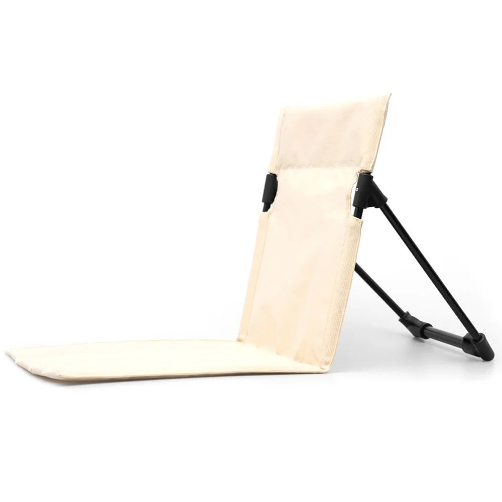 AOTU Foldable Camping Chair Outdoor Garden Park Lazy Chair Beach Backrest Chair - Beige - 1