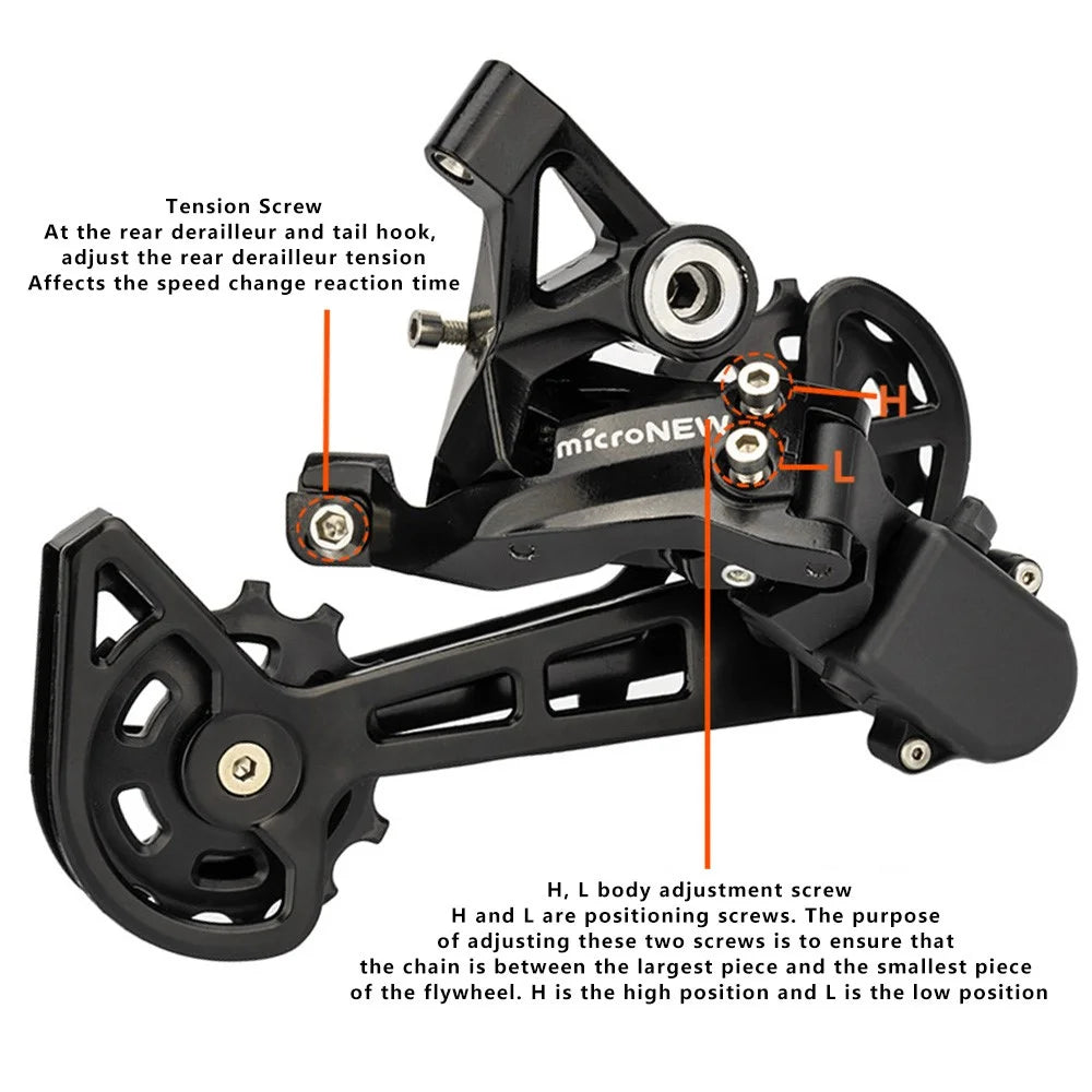 ZTTO microNEW Aluminum Alloy+PA Nylon 12 Speed Mountain Bike Right and Rear Shifter Set - 5