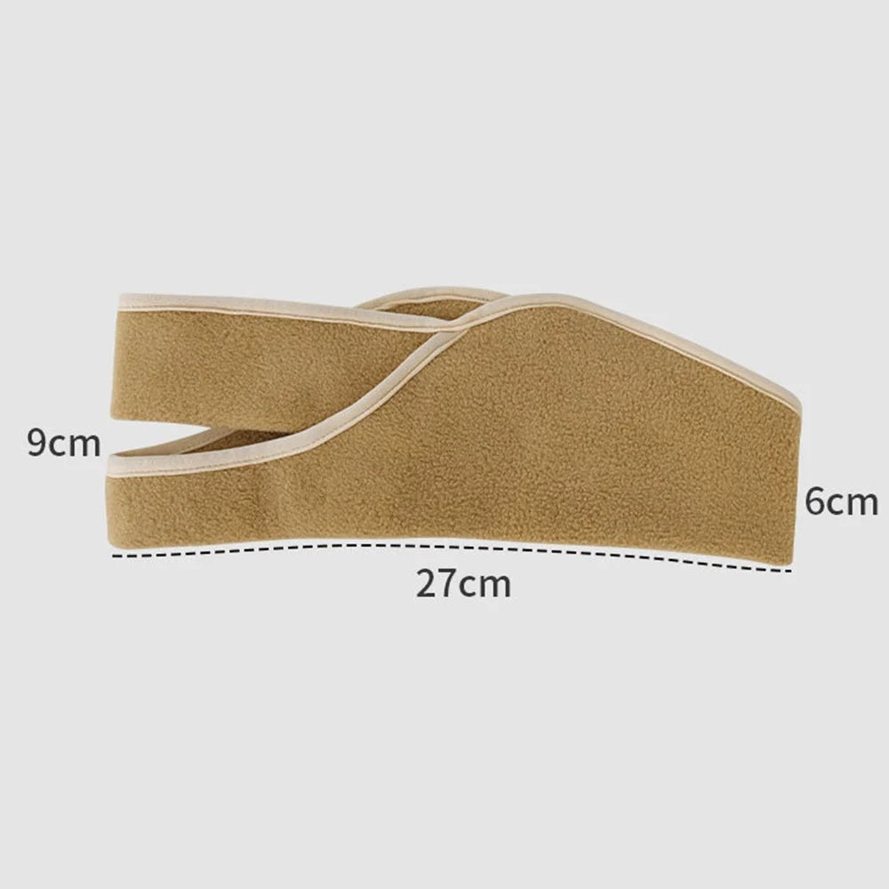 Autumn Winter Outdoor Warm Headband Polar Fleece Duckbill Cap Ear Forehead Protection Band (Without Hat) - Khaki - 5
