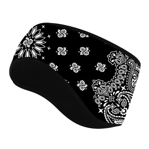 Outdoor Winter Earmuff Headband Faux Cashmere Forehead Protection Cycling Running Warm Hair Band - Black - 1