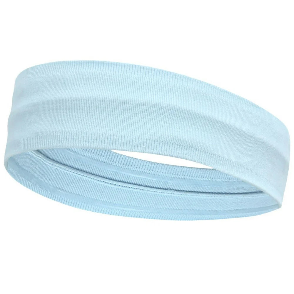 Sports Headband for Adults / Children Moisture Wicking Hairband Athletic Towel Head Sweat Bands - Sky Blue - 1