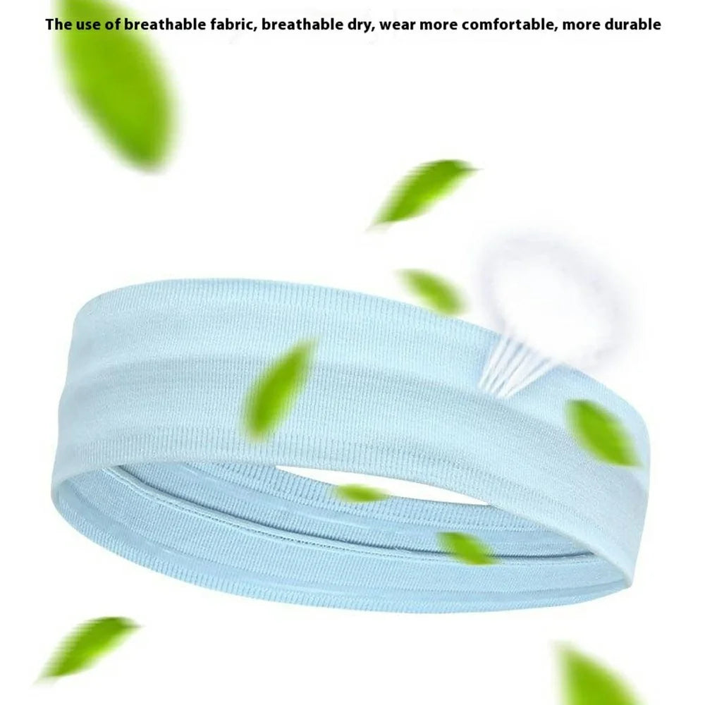 Sports Headband for Adults / Children Moisture Wicking Hairband Athletic Towel Head Sweat Bands - Sky Blue - 2