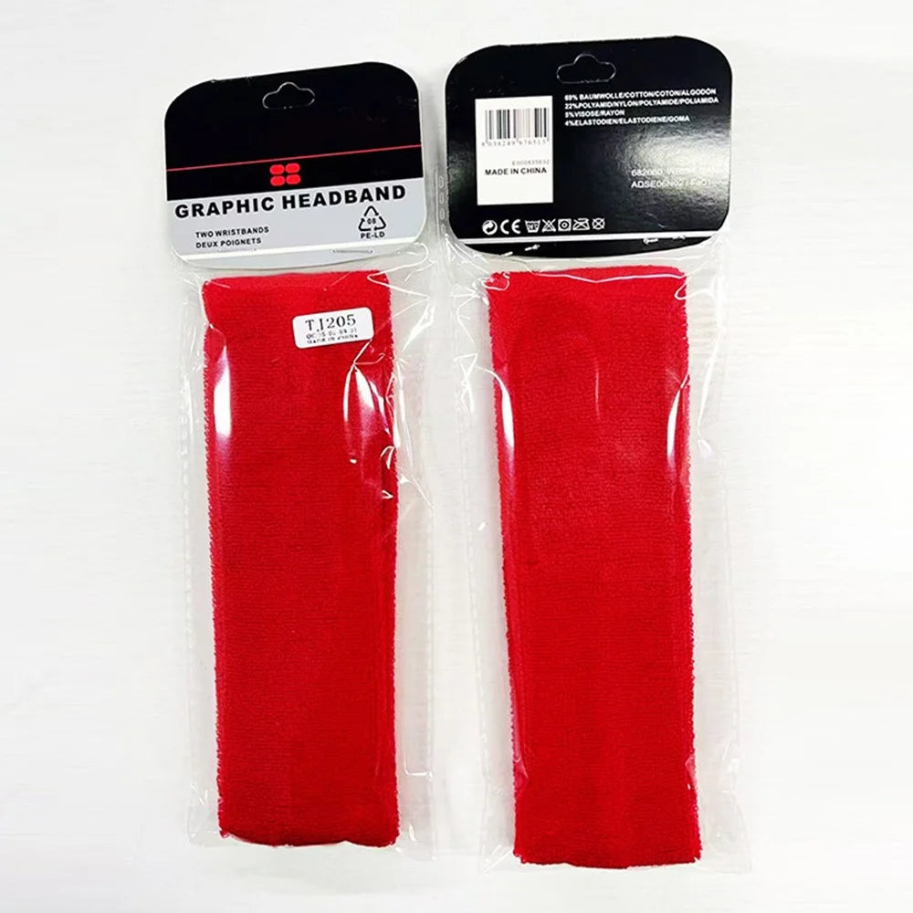 Sports Headband Sweat Absorbing Sweatband Hair Band Running Forehead Protector - Red - 4
