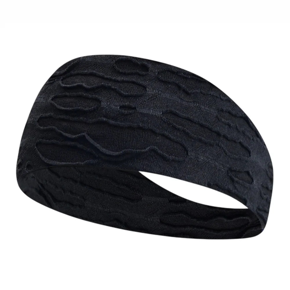 KKXCRFD Sports Headband Sweat Absorbing Breathable Elastic Hair Bands for Running / Fitness / Outdoor Activities - Adult / Black - 1