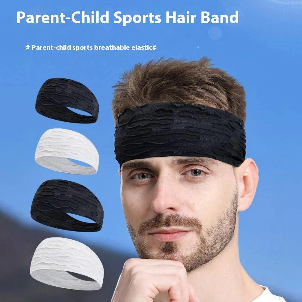 KKXCRFD Sports Headband Sweat Absorbing Breathable Elastic Hair Bands for Running / Fitness / Outdoor Activities - Adult / Black - 2
