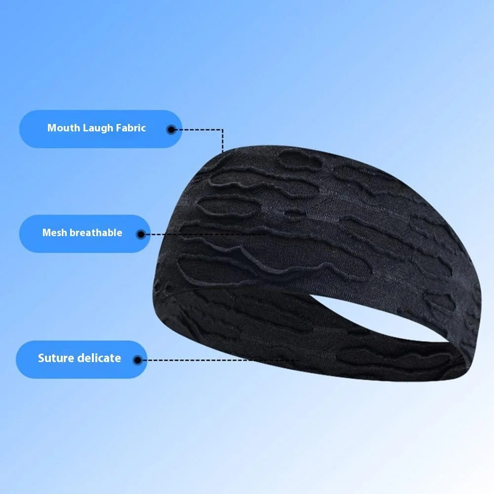 KKXCRFD Sports Headband Sweat Absorbing Breathable Elastic Hair Bands for Running / Fitness / Outdoor Activities - Adult / Black - 4