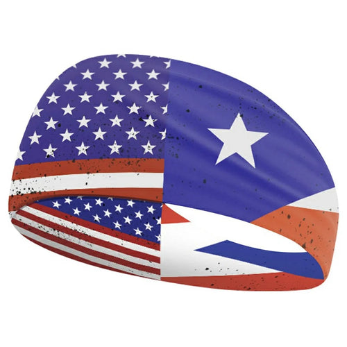 Marathon Sweatband American Flag Print Breathable Sports Headband Fitness Sweat Absorbing Hair Band - MGFD-027 - 1
