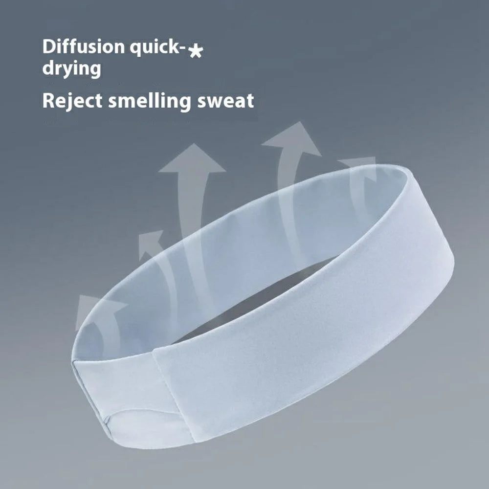 SK026 Unisex Sports Headband Cycling Basketball Running Fitness Yoga Moisture Wicking Elastic Hair Band - Baby Blue - 4