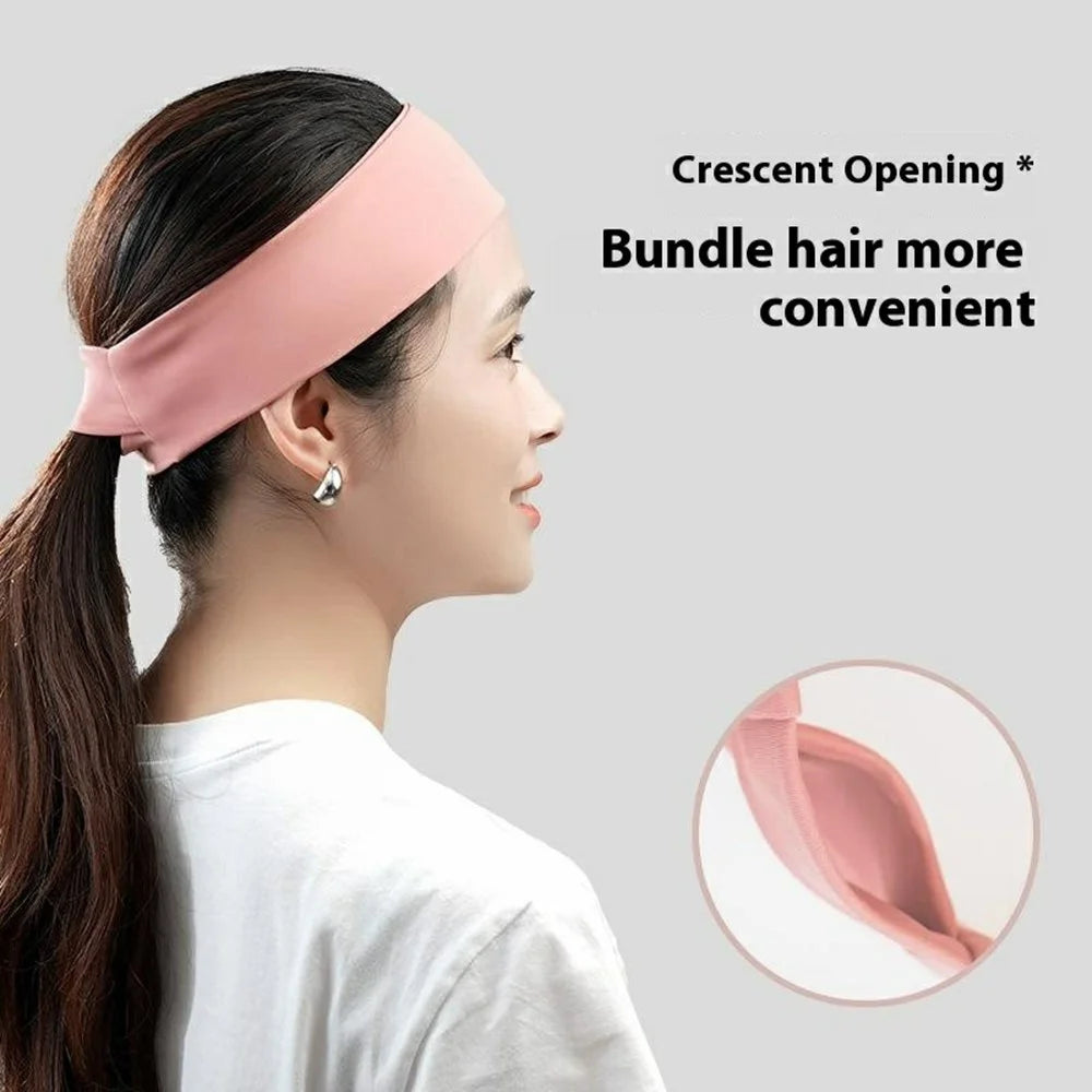 SK026 Unisex Sports Headband Cycling Basketball Running Fitness Yoga Moisture Wicking Elastic Hair Band - Baby Blue - 6
