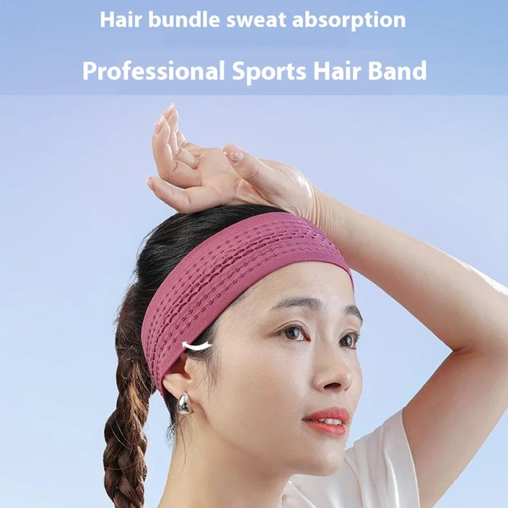 SK025 Sports Headband Yoga Running Basketball Cycling Sweat Wicking Quick Dry Hairband - Grey - 4