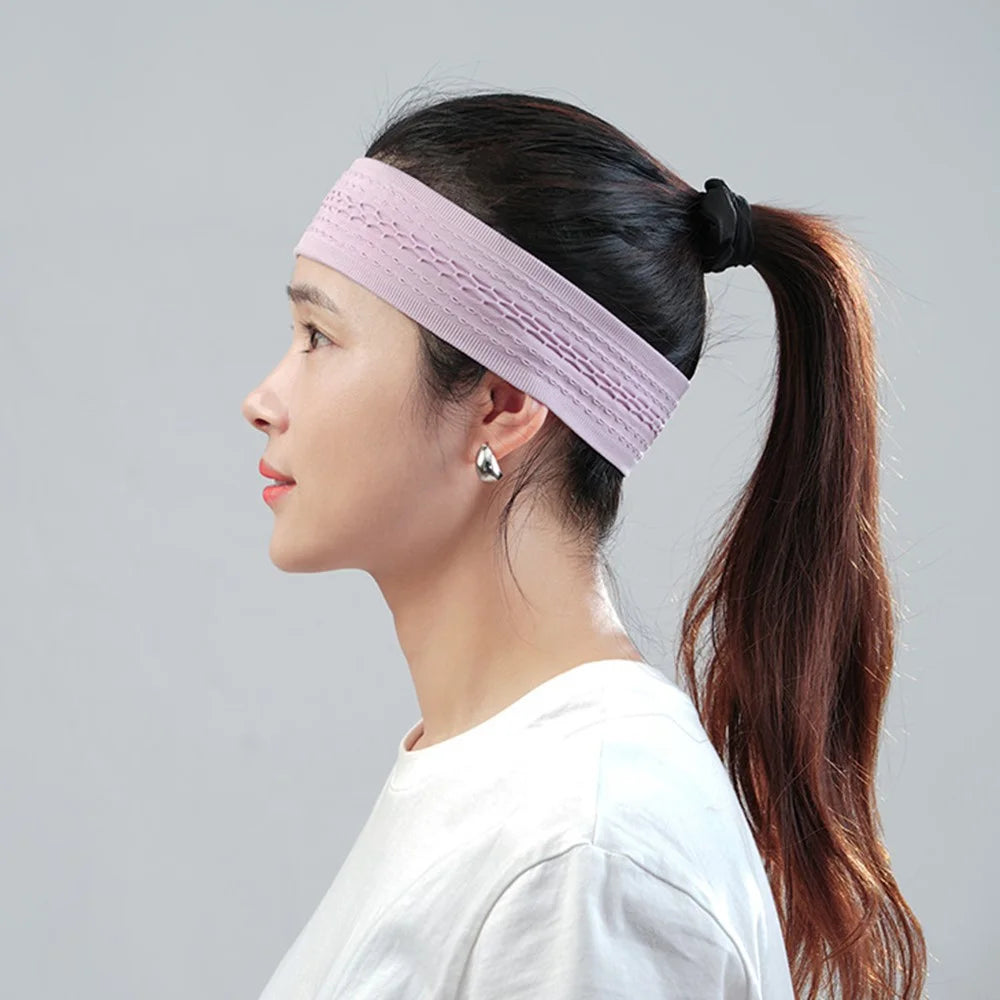 SK025 Sports Headband Yoga Running Basketball Cycling Sweat Wicking Quick Dry Hairband - Grey - 5