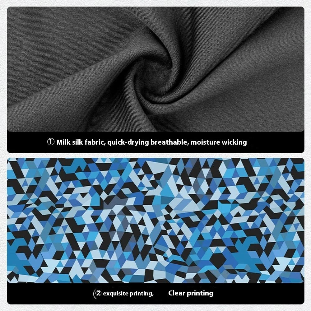 Summer Sports Yoga Headband Breathable Milk Silk Sweatband Elastic Moisture Wicking Hair Band - CRFD026-Camouflage Blue - 4