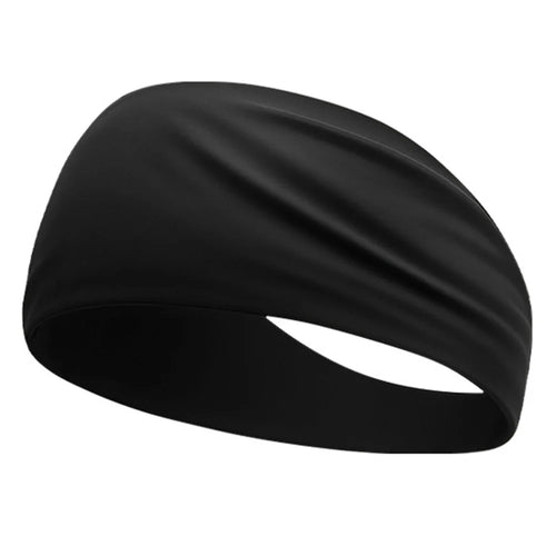 Summer Kids Sports Headband Milk Silk Sweat Wicking Breathable Elastic Hair Band for Running Outdoor Activities - Black - 1