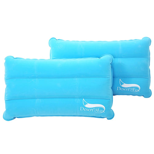 DESERT&FOX Outdoor Ultralight Camping Pillow Inflatable Backpacking Beach Inflating Pillow Ergonomic Design for Afternoon Nap - Baby Blue - 1