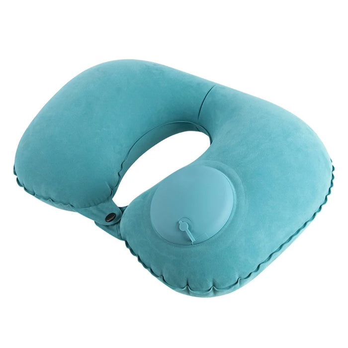928 Travel Neck Pillow Automatic Inflatable Head Support U-Shaped Ultralight Neck Support for Office Car Rest - Blue - 1