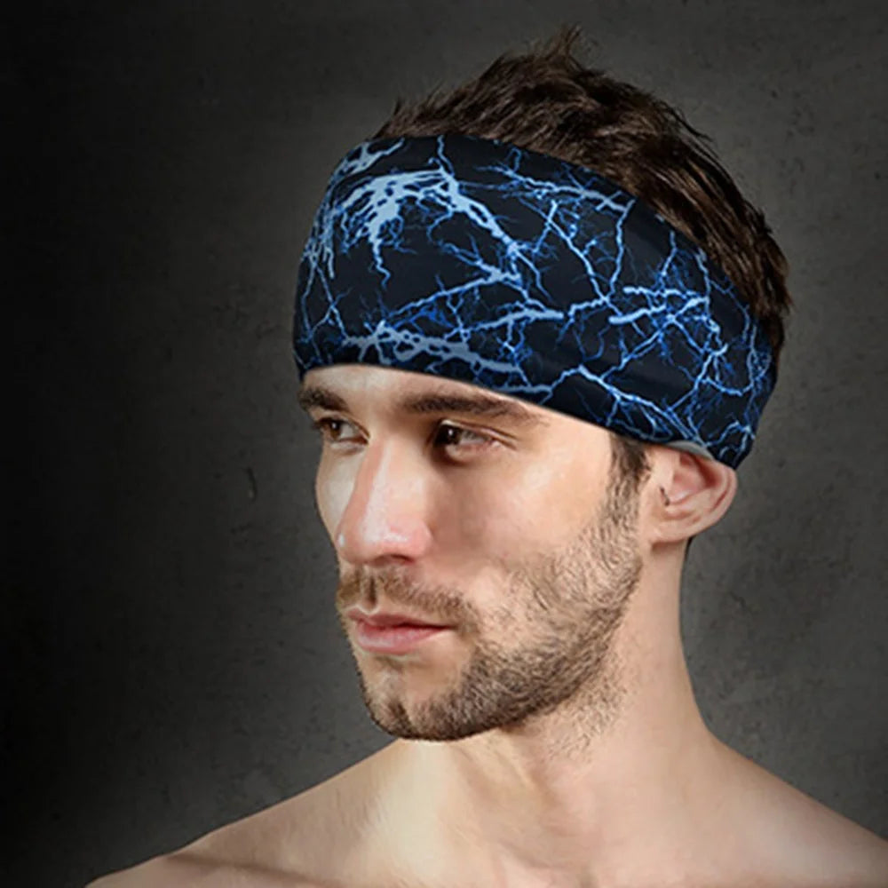 TD002 Headband Workout Sweatband Moisture Wicking Head Band Sports Hair Band Sweat-absorbed Headband - Graffiti - 6