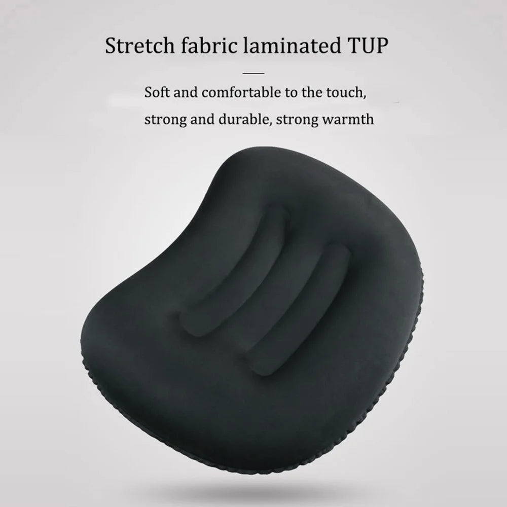 GM-SIP10 Inflatable Camping Pillow Outdoor Cushions Fabric+TPU Travel Pillow - Black - 3