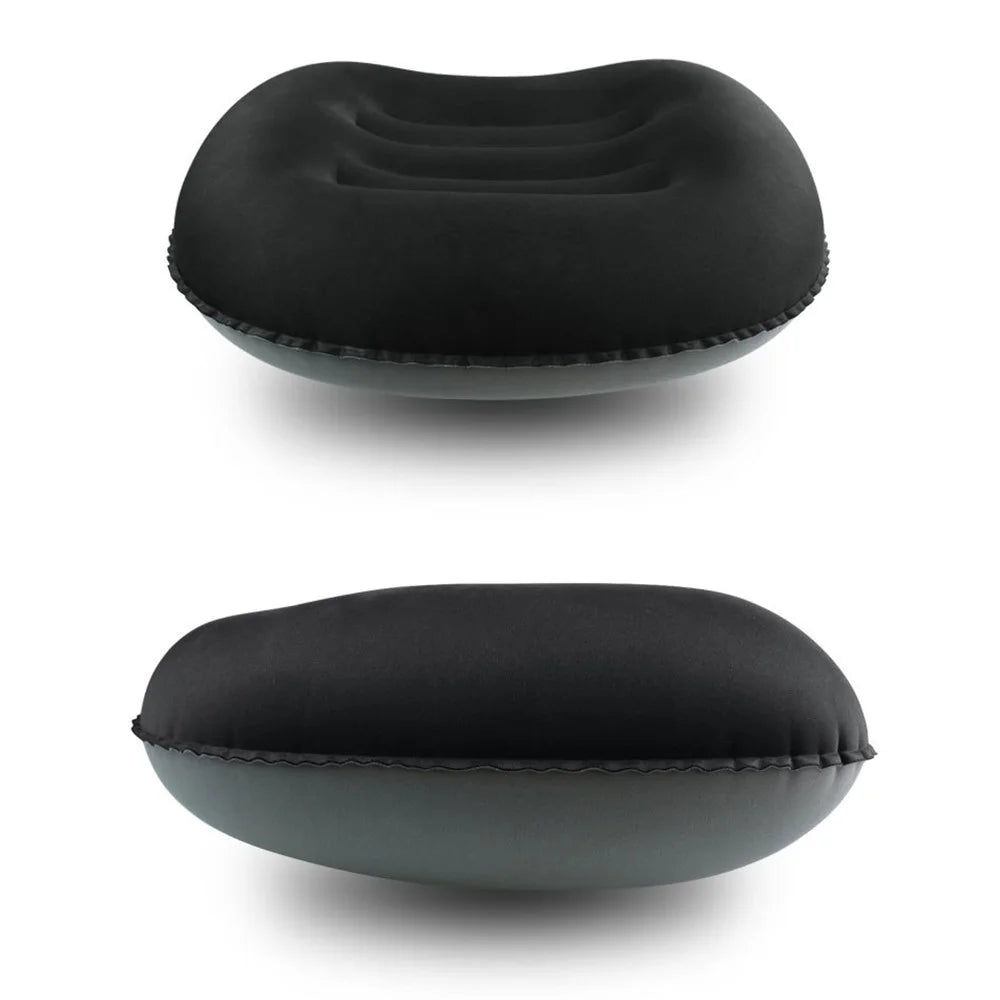 GM-SIP10 Inflatable Camping Pillow Outdoor Cushions Fabric+TPU Travel Pillow - Black - 6
