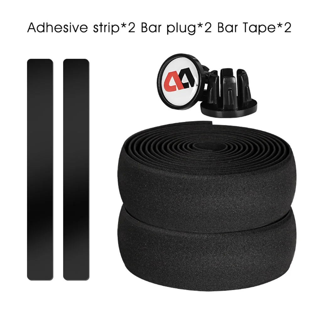 WEST BIKING EVA Foam Self-Adhesive Bike Handlebar Tape Cycling Handle Bar Wraps Tape - Black - 6